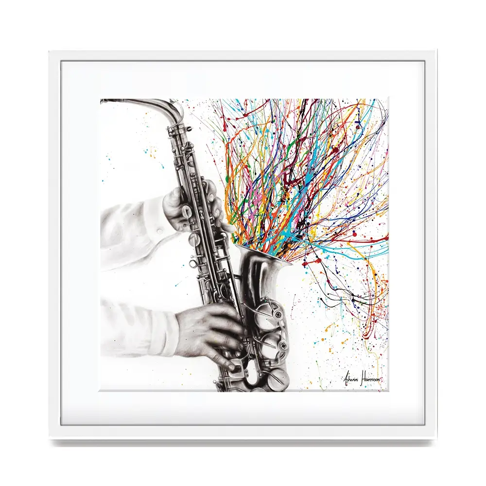 The Jazz Saxophone Square Framed Art Print The Jazz Saxophone Square Framed Art Print wall art product Ashvin Harrison