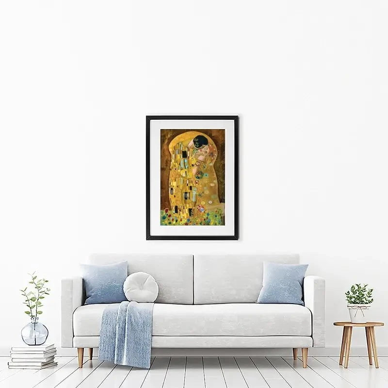The Kiss Reimagined Framed Art Print The Kiss Framed Art Print | The Kiss Framed Print | The Kiss Artwork wall art product Liliya Kulianionak / Shutterstock