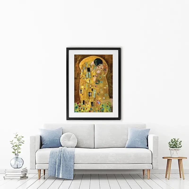 The Kiss Reimagined Framed Art Print The Kiss Framed Art Print | The Kiss Framed Print | The Kiss Artwork wall art product Liliya Kulianionak / Shutterstock