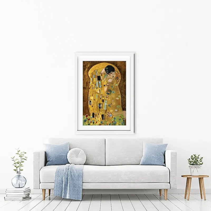 The Kiss Reimagined Framed Art Print The Kiss Framed Art Print | The Kiss Framed Print | The Kiss Artwork wall art product Liliya Kulianionak / Shutterstock