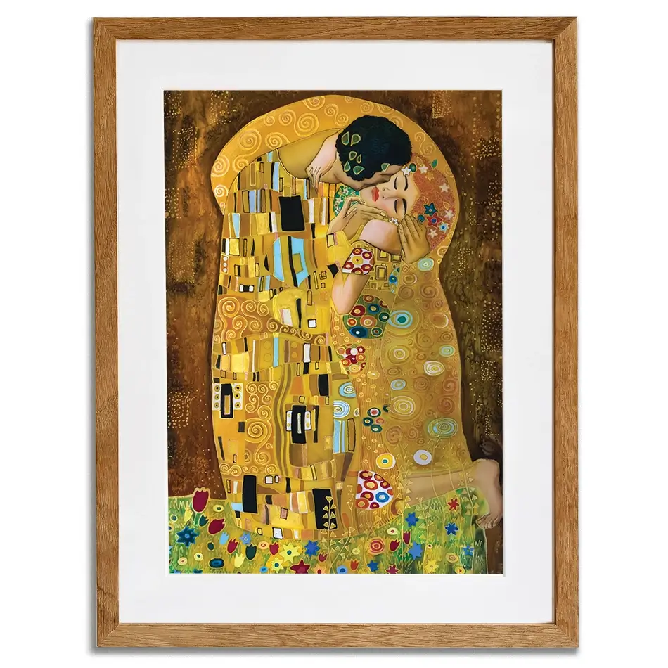The Kiss Reimagined Framed Art Print The Kiss Framed Art Print | The Kiss Framed Print | The Kiss Artwork wall art product Liliya Kulianionak / Shutterstock
