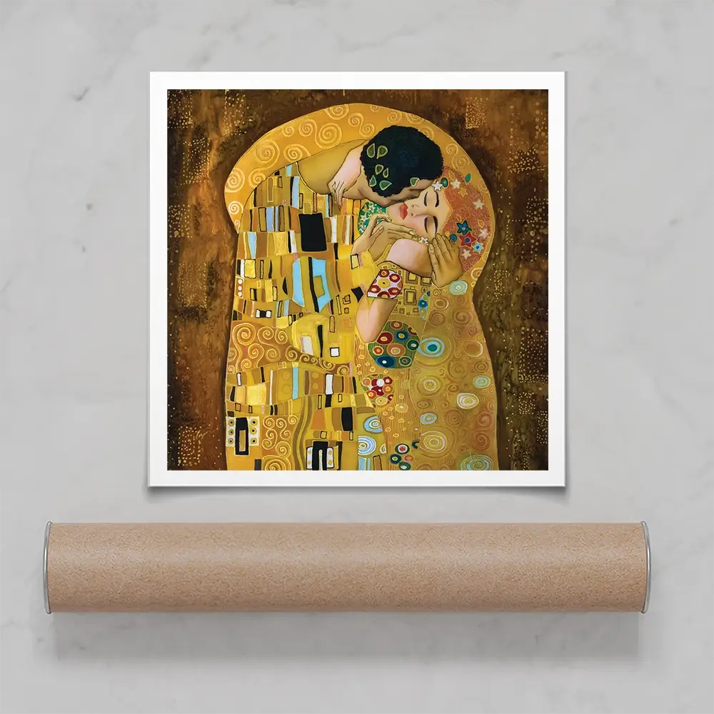 The Kiss Reimagined Square Art Print The Kiss Reimagined Square Art Print wall art product Liliya Kulianionak / Shutterstock