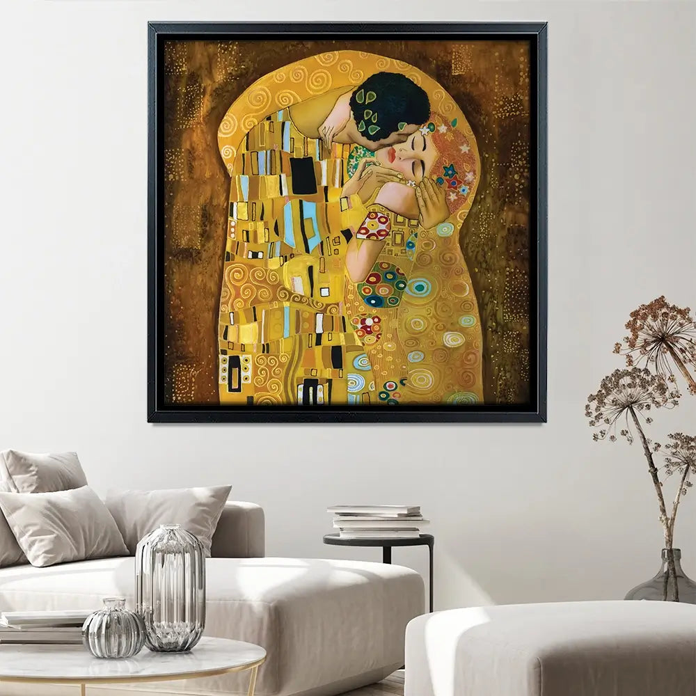 The Kiss Reimagined Square Canvas Print The Kiss Reimagined Square Canvas Print wall art product Liliya Kulianionak / Shutterstock