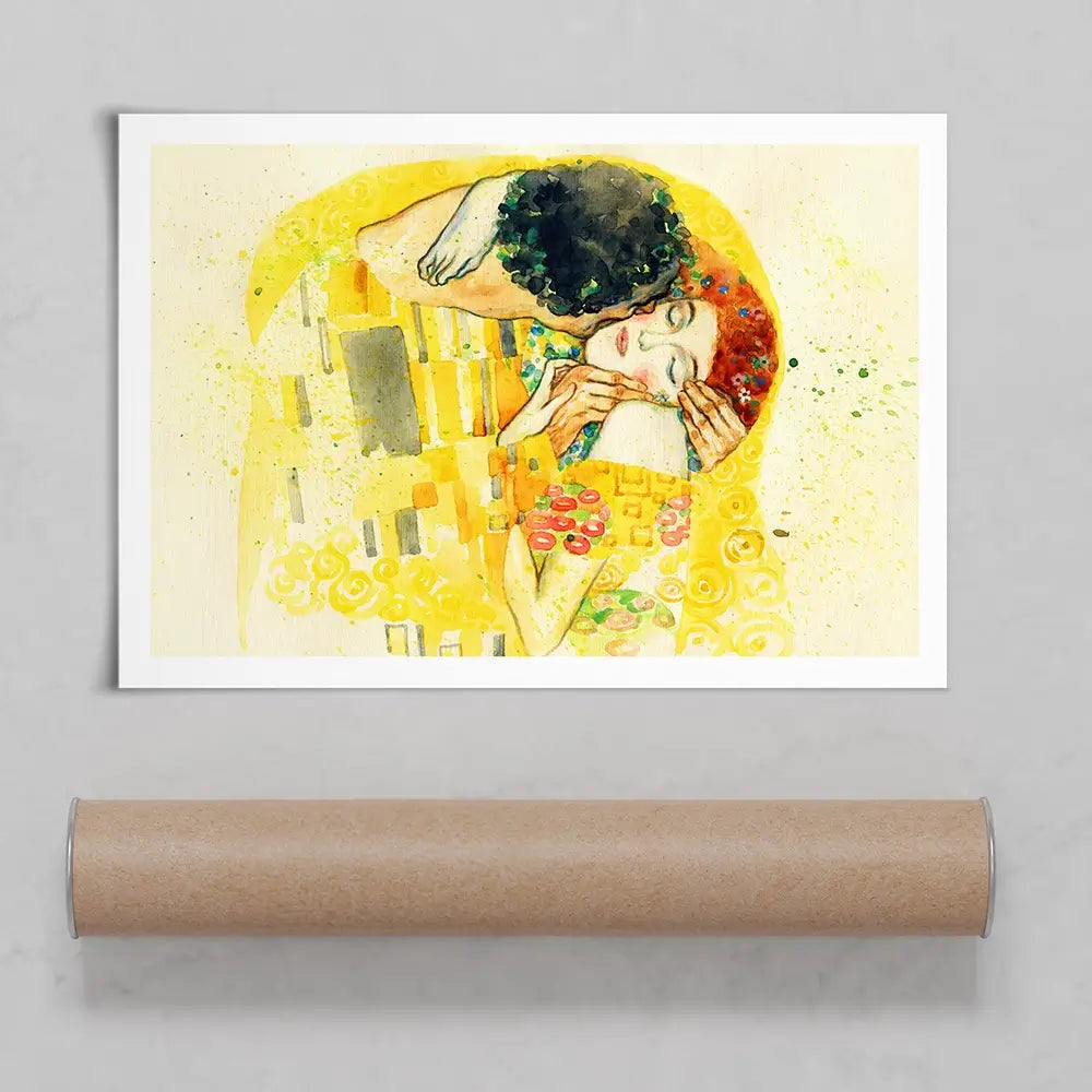 The Kiss Watercolour Art Print The Kiss Watercolour Art Print wall art product Anna Ismagilova / Shutterstock