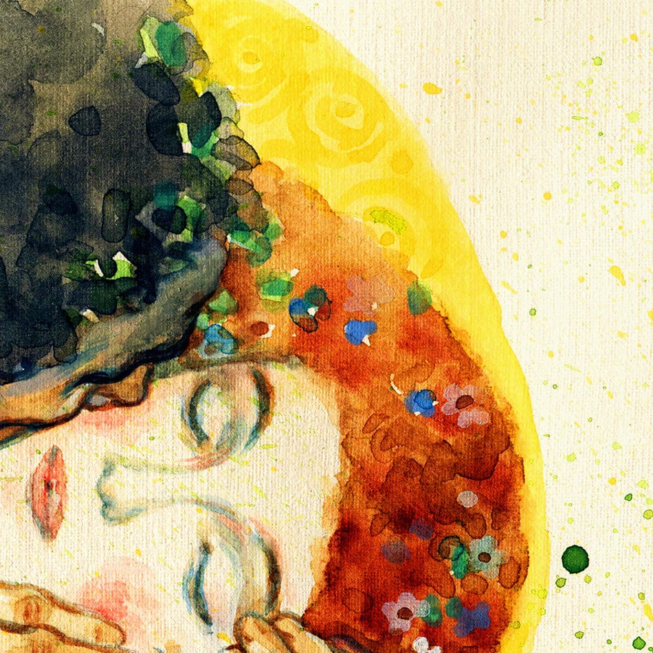 The Kiss Watercolour Art Print wall art product / Shutterstock