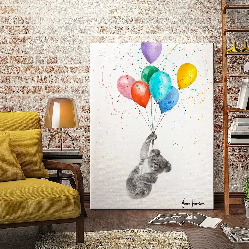 The Koala And The Balloons Canvas Print The Koala And The Balloons Canvas Print wall art product Ashvin Harrison