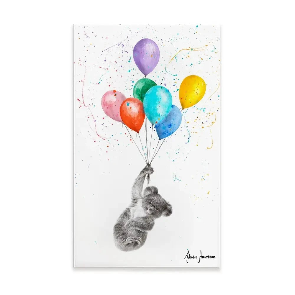 The Koala And The Balloons Canvas Print The Koala And The Balloons Canvas Print wall art product Ashvin Harrison