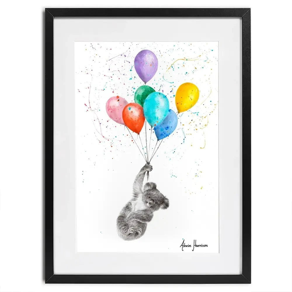 The Koala And The Balloons Framed Art Print The Koala And The Balloons Framed Art Print wall art product Ashvin Harrison