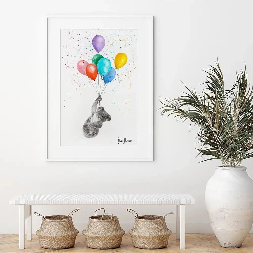 The Koala And The Balloons Framed Art Print The Koala And The Balloons Framed Art Print wall art product Ashvin Harrison