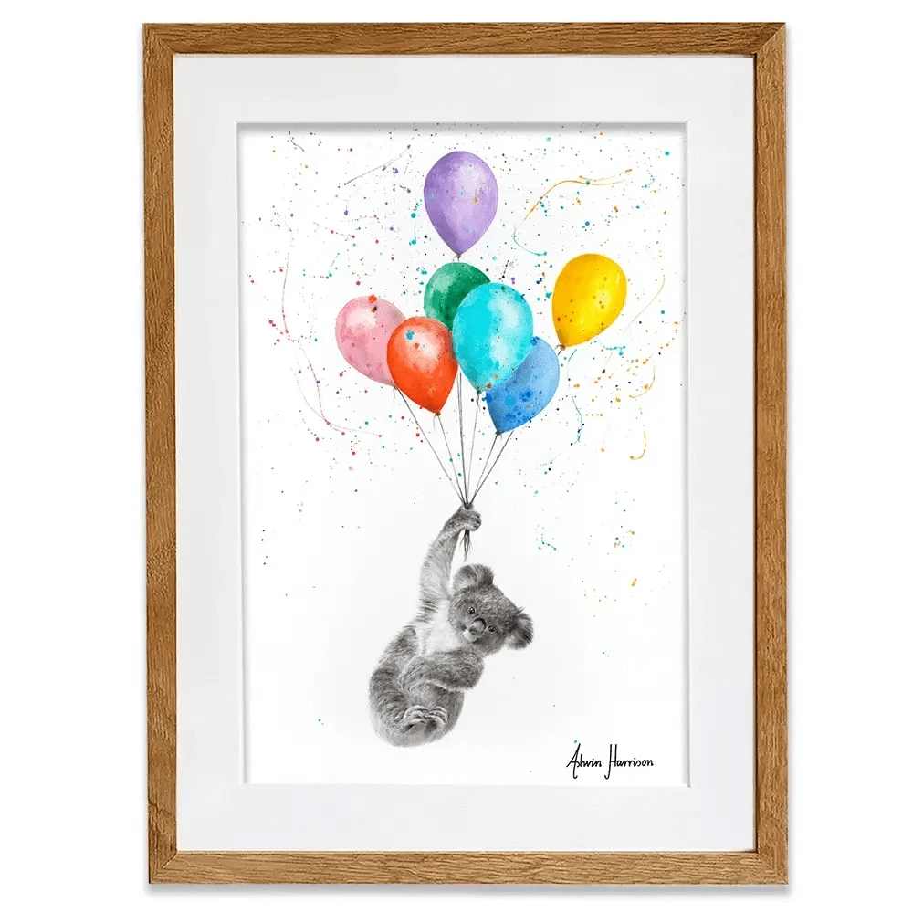 The Koala And The Balloons Framed Art Print The Koala And The Balloons Framed Art Print wall art product Ashvin Harrison