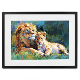 The Lion's Embrace Framed Art Print The Lion's Embrace Framed Art Print wall art product Leon Devenice