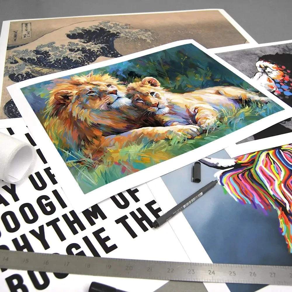 The Lions Embrace Art Print The Lions Embrace Art Print wall art product Leon Devenice