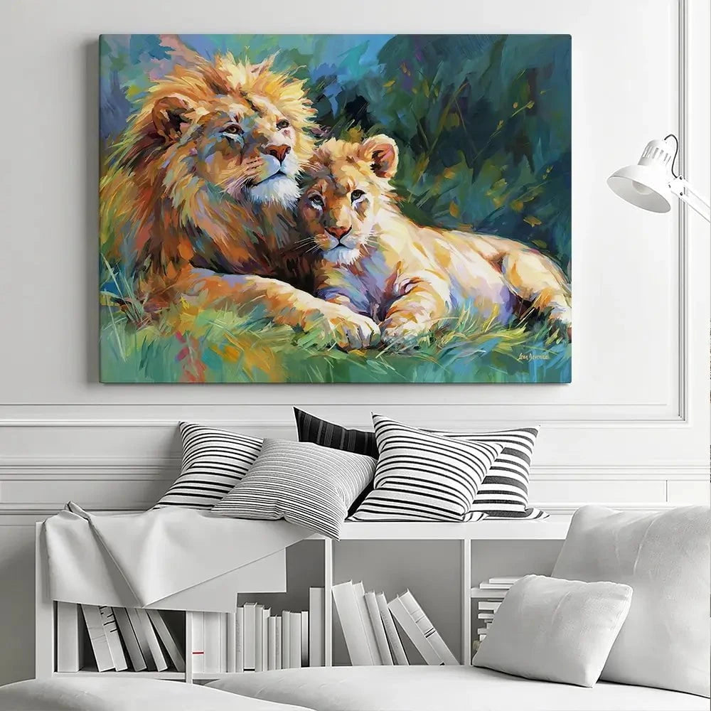 The Lions Embrace Canvas Print The Lions Embrace Canvas Print wall art product Leon Devenice