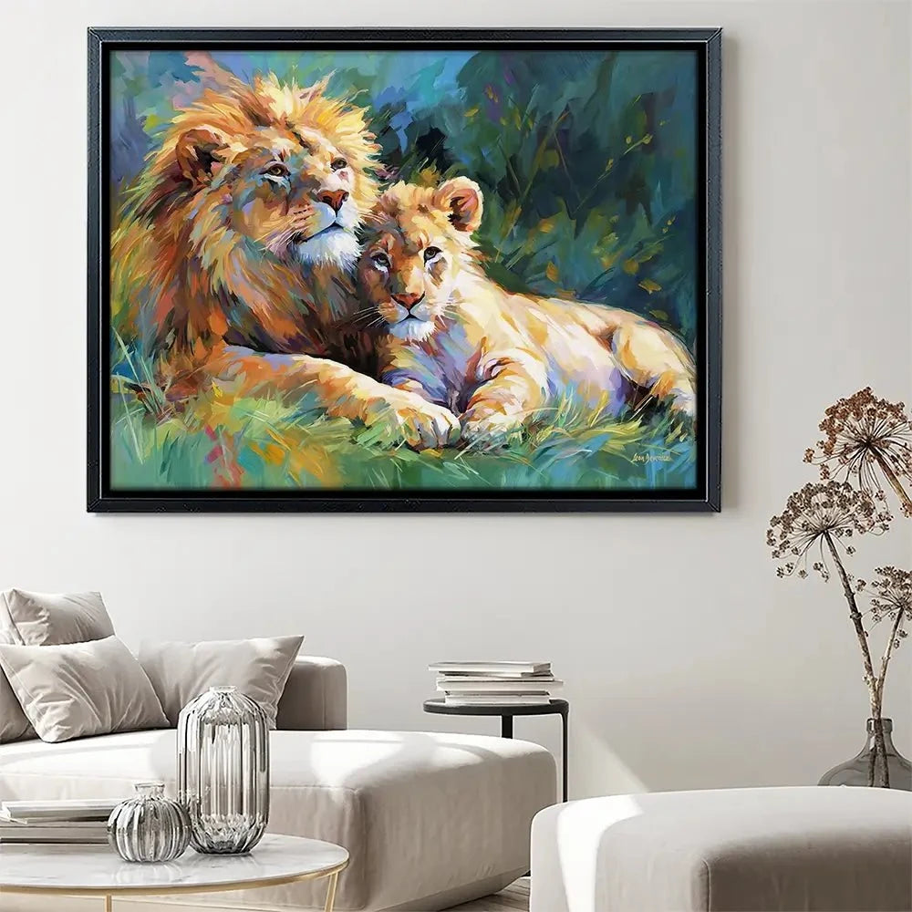 The Lions Embrace Canvas Print The Lions Embrace Canvas Print wall art product Leon Devenice