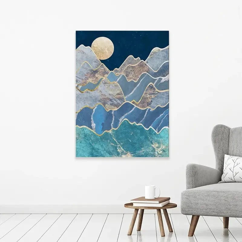 The Moon And The Mountains Canvas Print The Moon And The Mountains Canvas Print wall art product Sarah Manovski