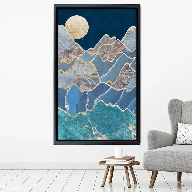 The Moon And The Mountains Canvas Print The Moon And The Mountains Canvas Print wall art product Sarah Manovski
