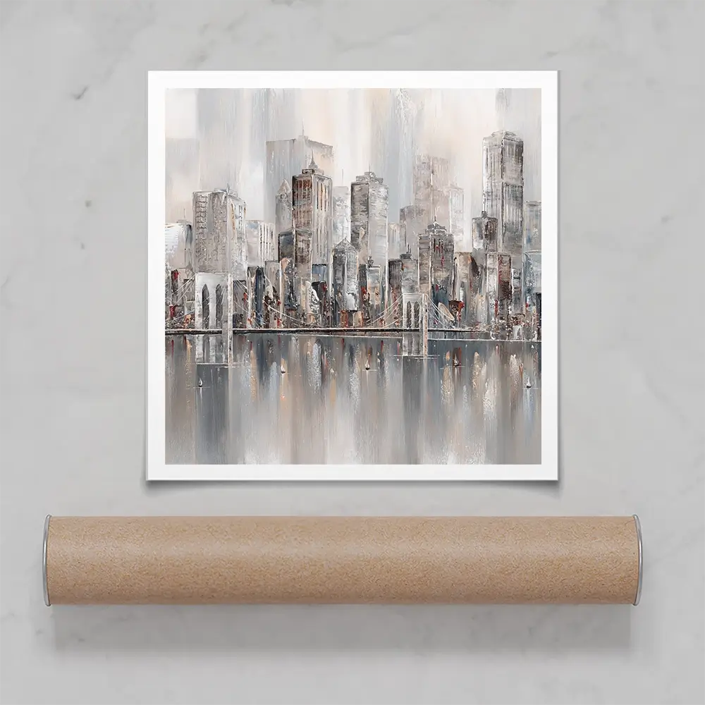 The New York Skyline Square Art Print The New York Skyline Square Art Print wall art product Isabella Karolewicz