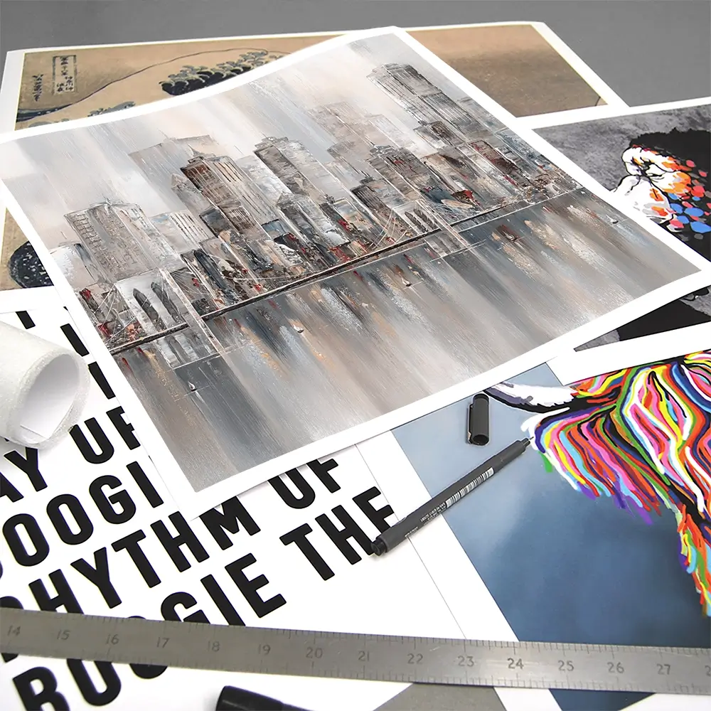 The New York Skyline Square Art Print The New York Skyline Square Art Print wall art product Isabella Karolewicz