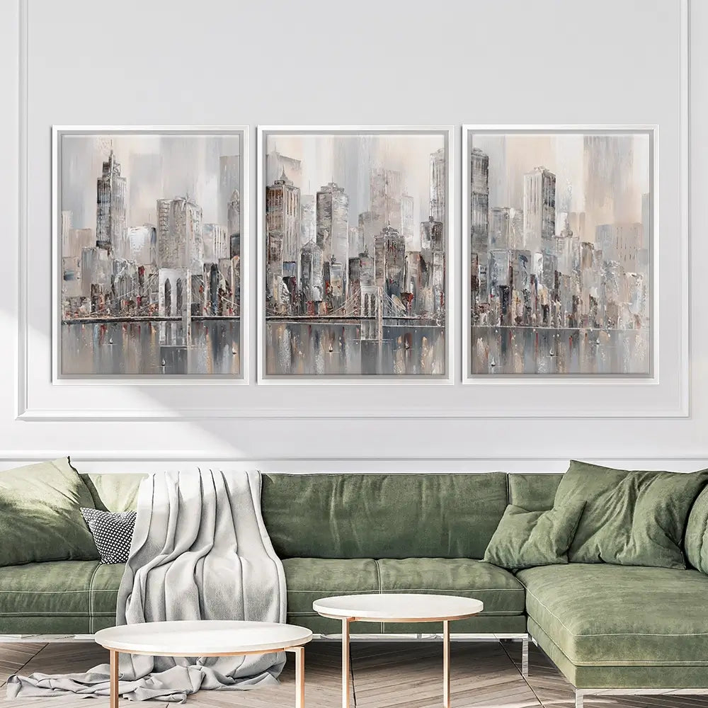 The New York Skyline Trio Canvas Print The New York Skyline Trio Canvas Print wall art product Isabella Karolewicz