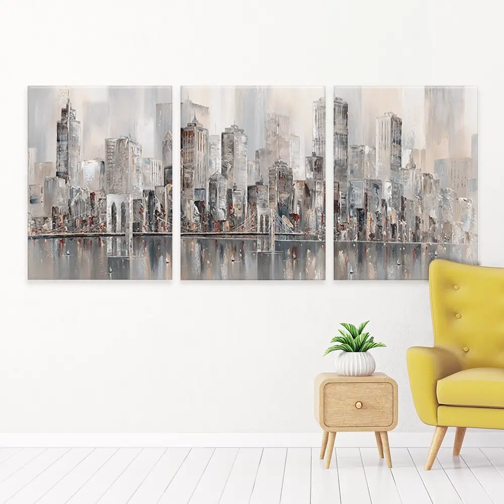 The New York Skyline Trio Canvas Print The New York Skyline Trio Canvas Print wall art product Isabella Karolewicz