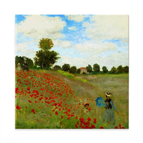 The Poppy Field Square Canvas Print The Poppy Field Square Canvas Print wall art product Art Print Shop