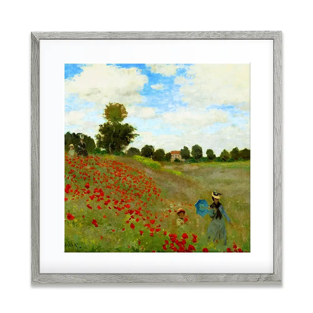 The Poppy Field Square Framed Art Print The Poppy Field Square Framed Art Print wall art product Art Print Shop