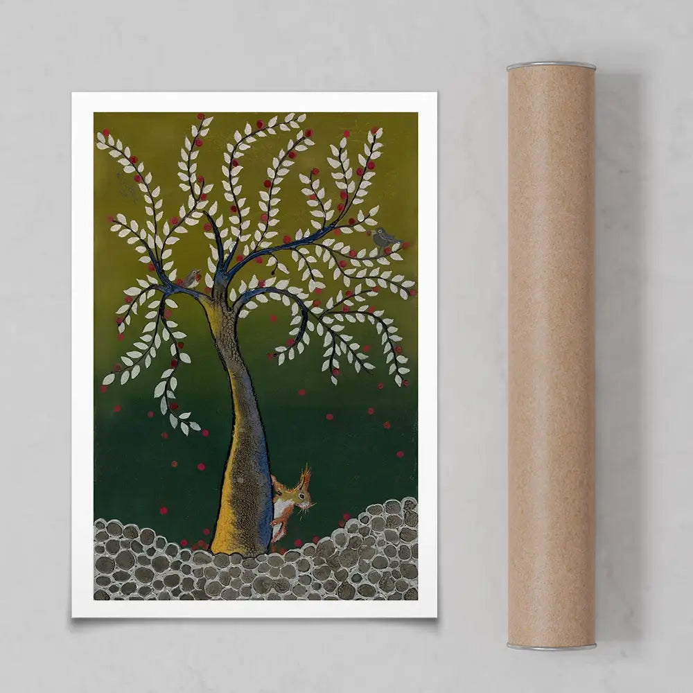 The Squirrel And The Tree Art Print The Squirrel And The Tree Art Print wall art product Karen Sutton