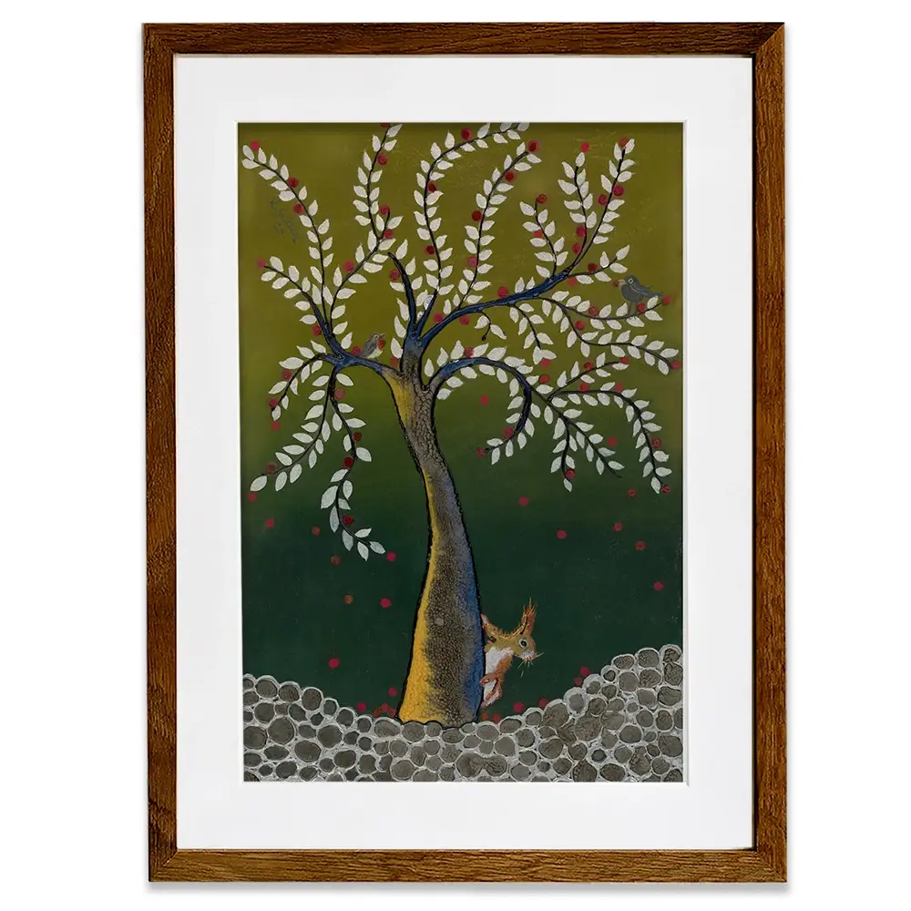 The Squirrel And The Tree Framed Art Print The Squirrel And The Tree Framed Art Print wall art product Karen Sutton
