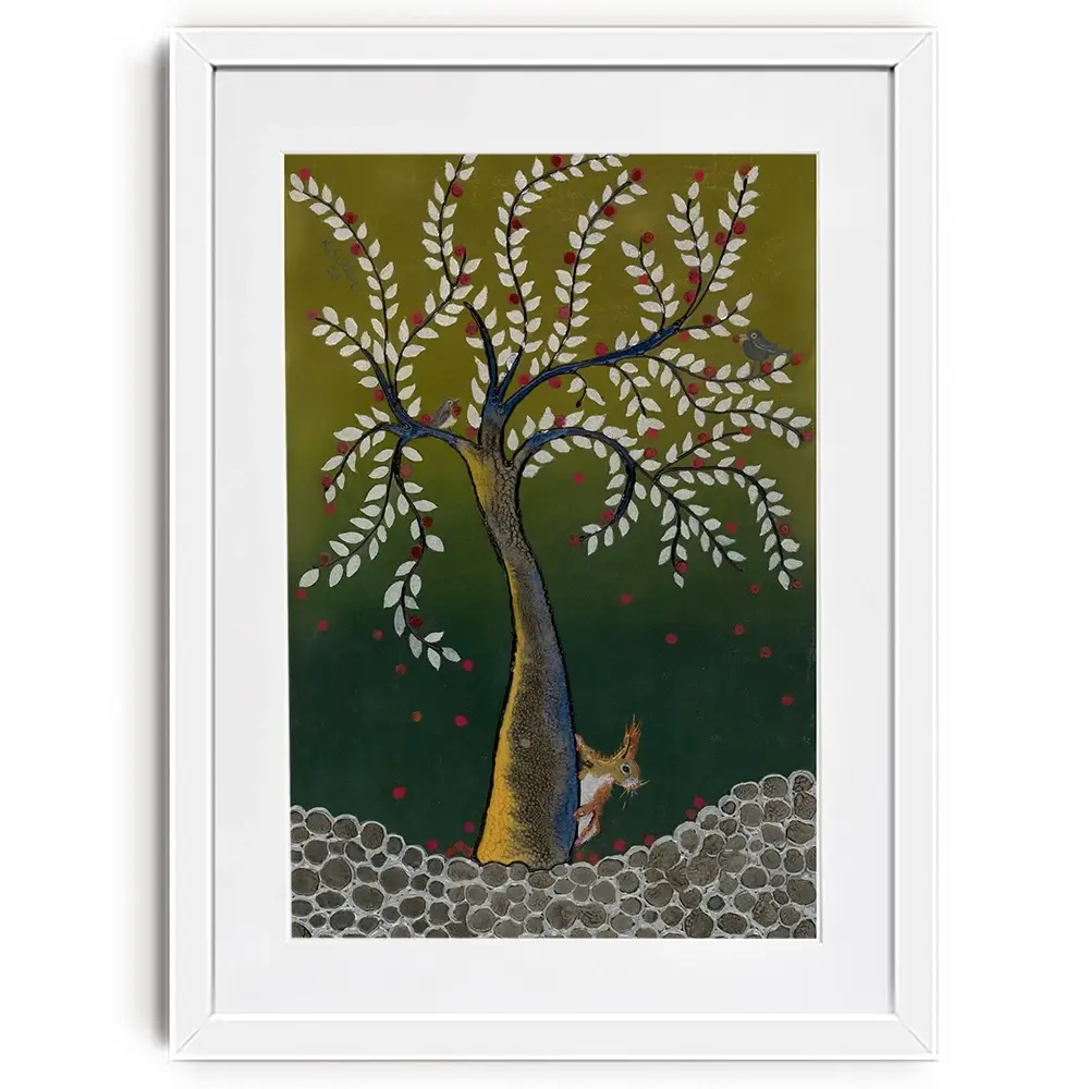 The Squirrel And The Tree Framed Art Print The Squirrel And The Tree Framed Art Print wall art product Karen Sutton