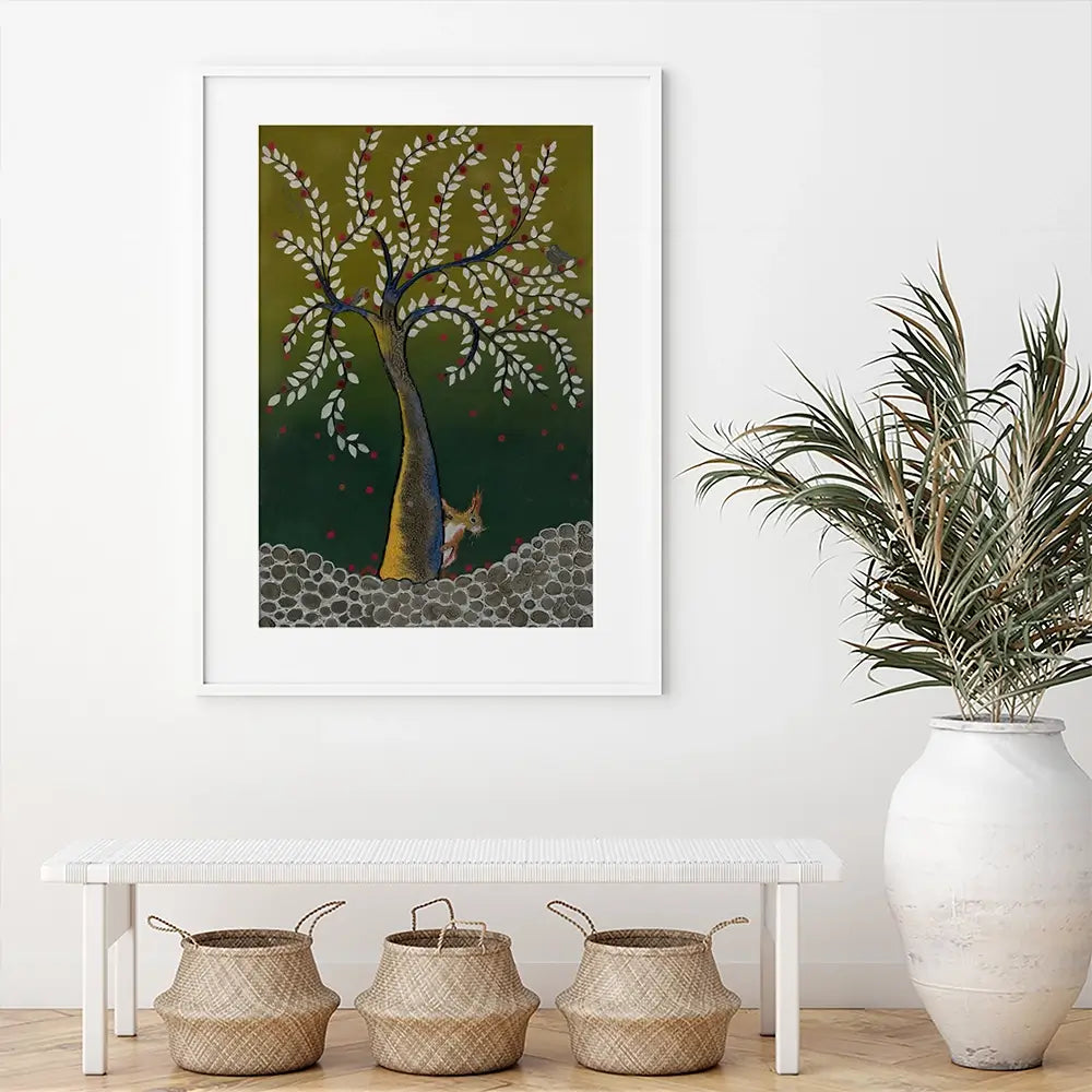 The Squirrel And The Tree Framed Art Print The Squirrel And The Tree Framed Art Print wall art product Karen Sutton