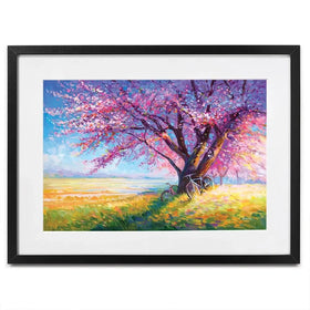 The Sweet Romance Of Cherry Blossom Trees Framed Art Print The Sweet Romance Of Cherry Blossom Trees Framed Art Print wall art product Leon Devenice
