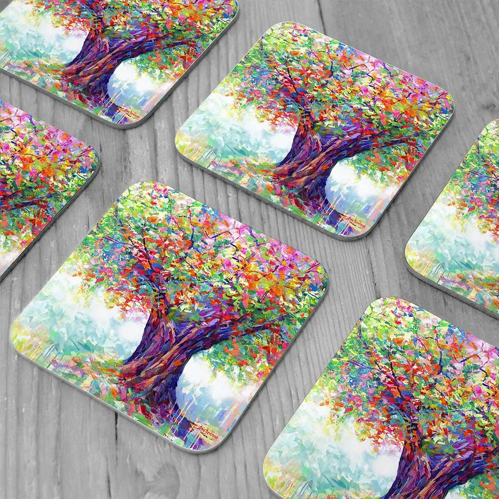 The Tree Of Endless Joy Coaster Set The Tree Of Endless Joy Coaster Set wall art product Leon Devenice