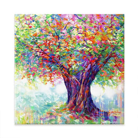 The Tree Of Endless Joy Square Canvas Print The Tree Of Endless Joy Square Canvas Print wall art product Leon Devenice