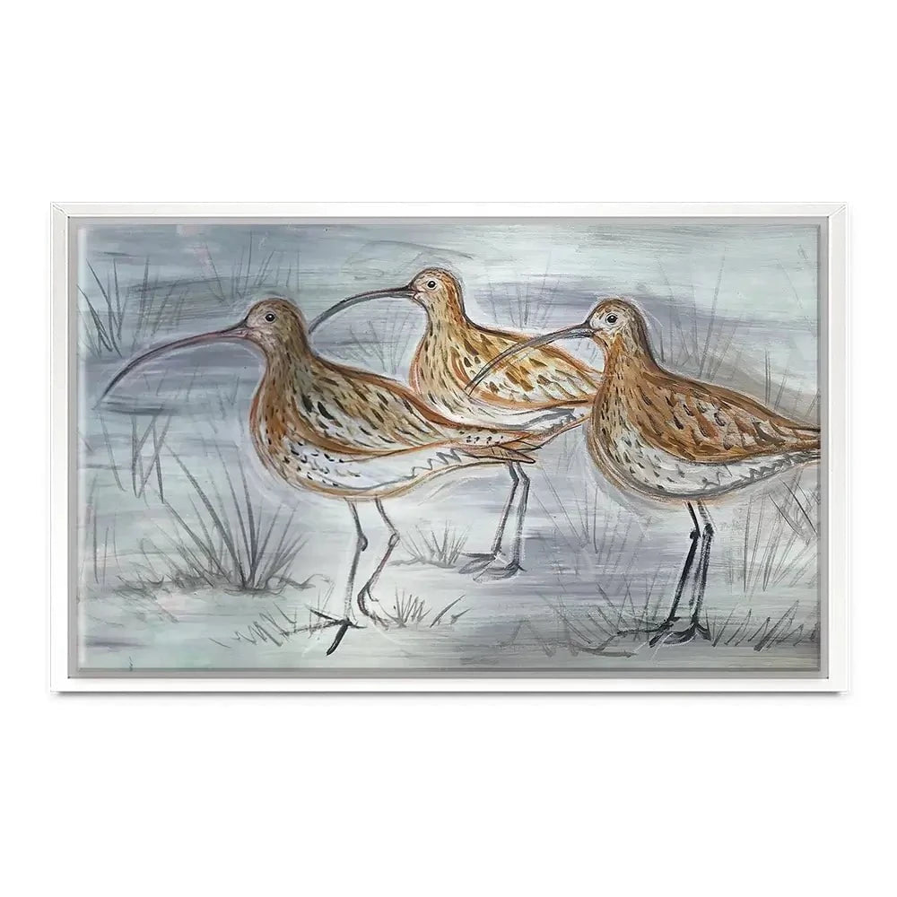 Three Curlews Canvas Print Three Curlews Canvas Print wall art product Jane Brookshaw