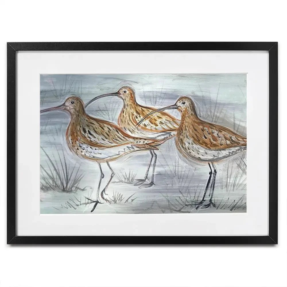 Three Curlews Framed Art Print Three Curlews Framed Art Print wall art product Jane Brookshaw