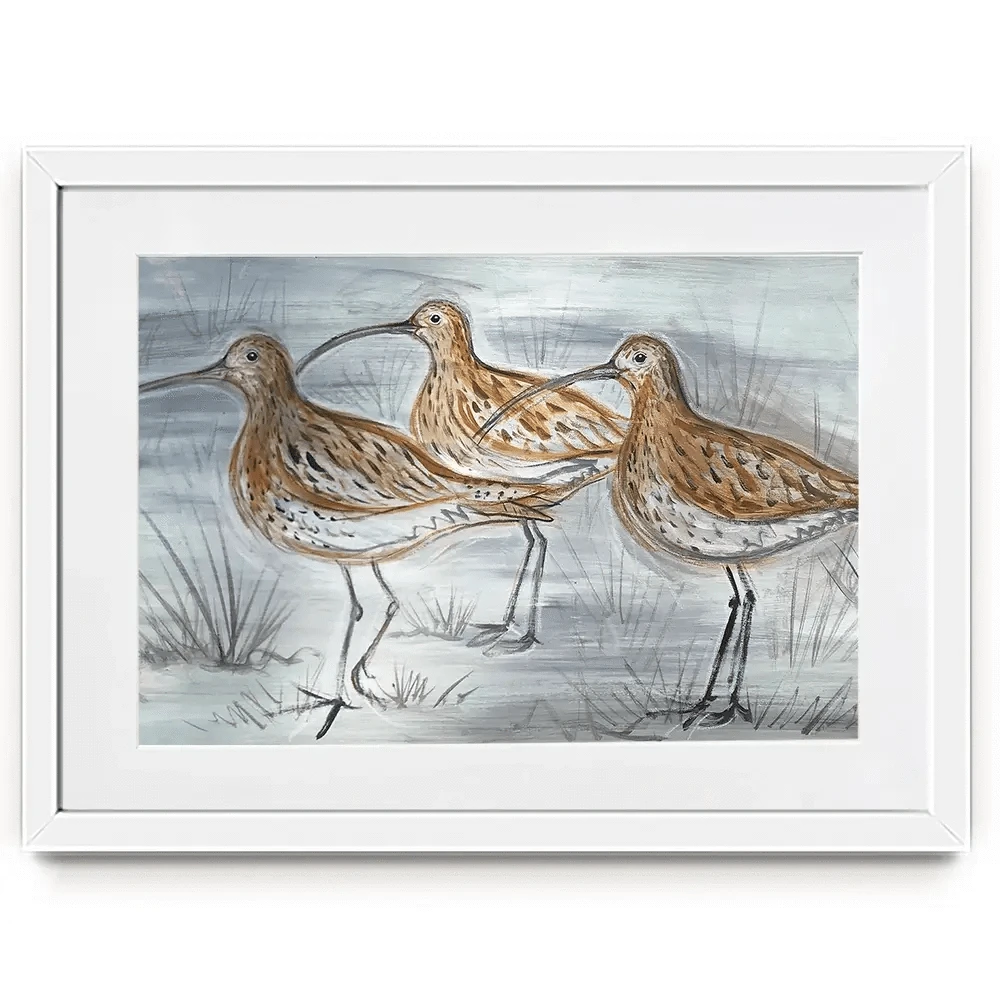 Three Curlews Framed Art Print Three Curlews Framed Art Print wall art product Jane Brookshaw
