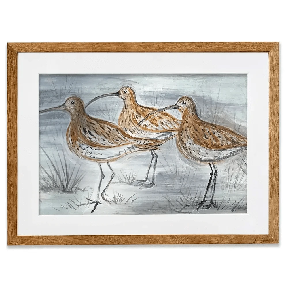 Three Curlews Framed Art Print Three Curlews Framed Art Print wall art product Jane Brookshaw