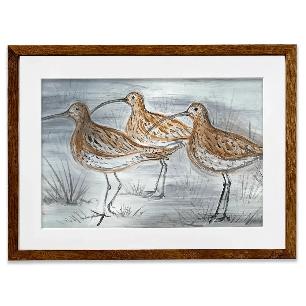 Three Curlews Framed Art Print Three Curlews Framed Art Print wall art product Jane Brookshaw