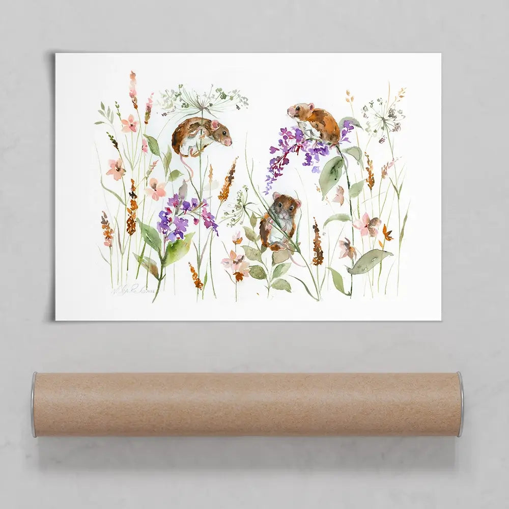 Three Mice Art Print Three Mice Art Print wall art product Nicola Jane Rowles