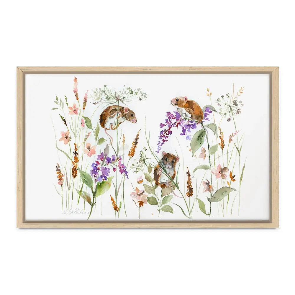 Three Mice Canvas Print Three Mice Canvas Print wall art product Nicola Jane Rowles