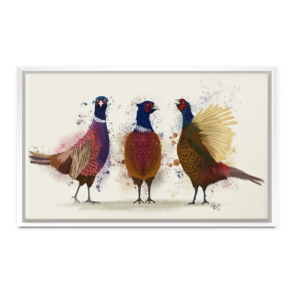 Three Pheasants Oversized Canvas Print Three Pheasants Oversized Canvas Print wall art product Fab Funky