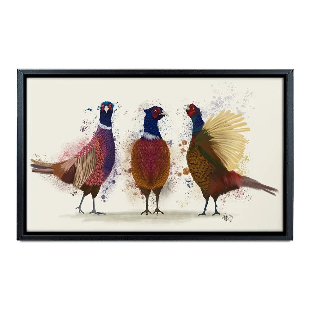 Three Pheasants Oversized Canvas Print Three Pheasants Oversized Canvas Print wall art product Fab Funky