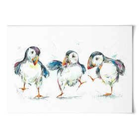 Three Puffins Art Print Three Puffins Art Print wall art product Nicola Jane Rowles