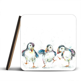 Three Puffins Coaster Set Three Puffins Coaster Set wall art product Nicola Jane Rowles