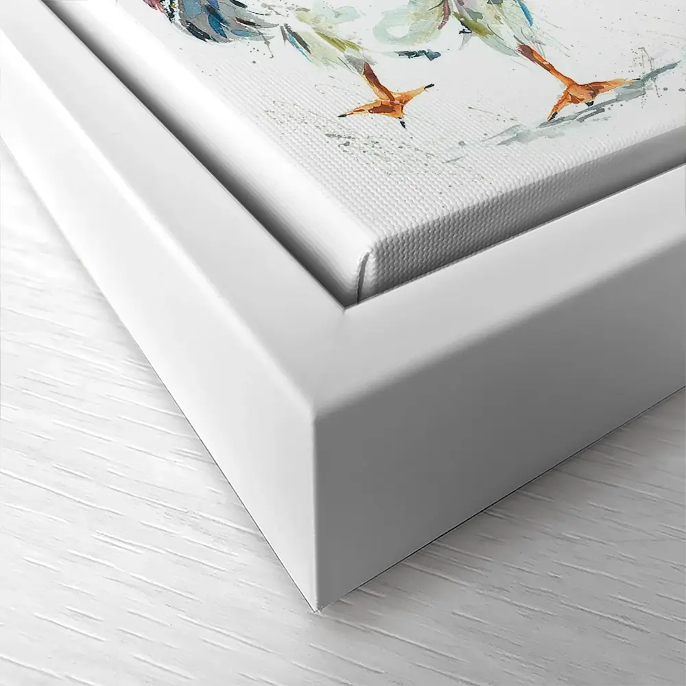Three Puffins Square Canvas Print Three Puffins Square Canvas Print wall art product Nicola Jane Rowles