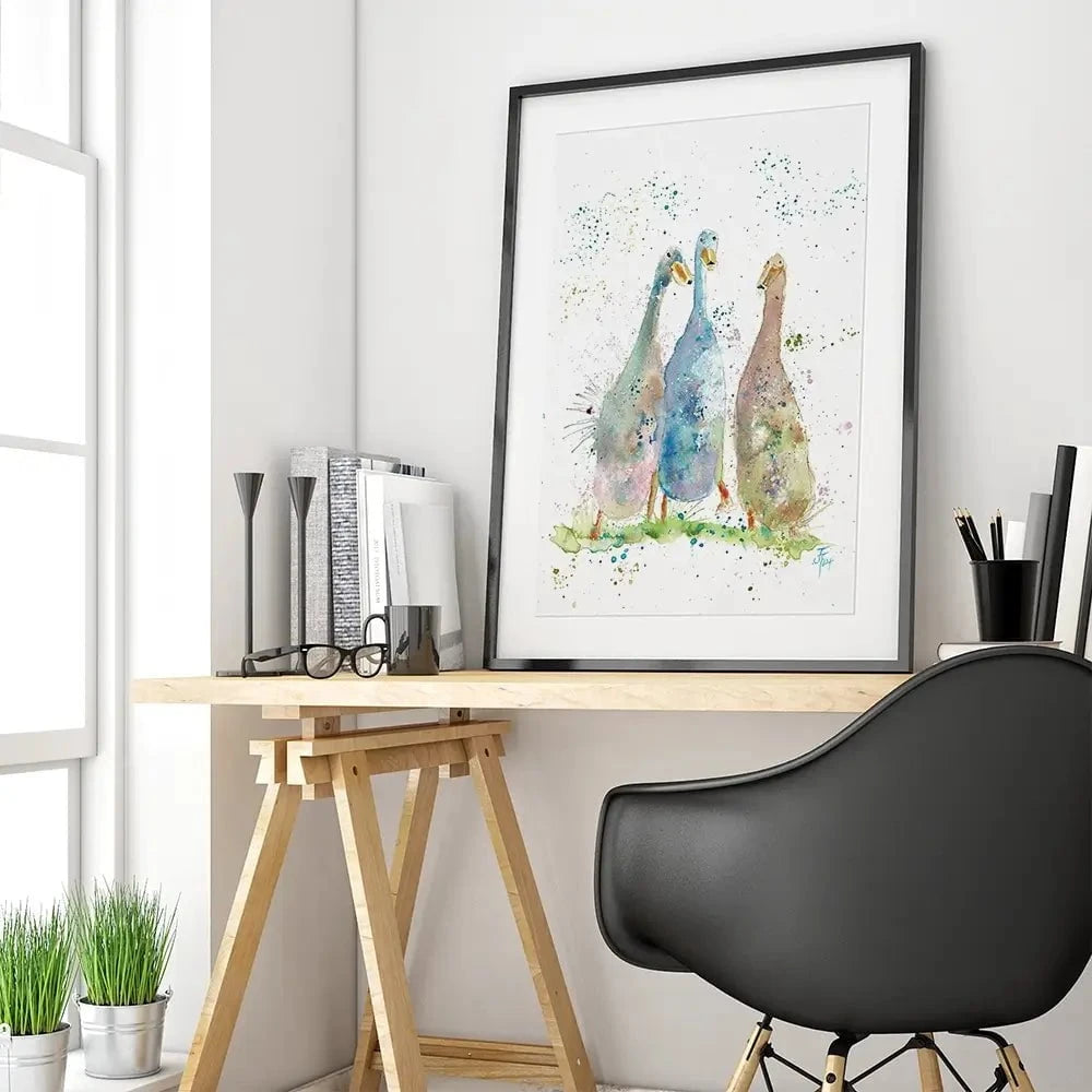 Three's A Crowd Framed Art Print Three's A Crowd Framed Art Print wall art product Jamie Taylor