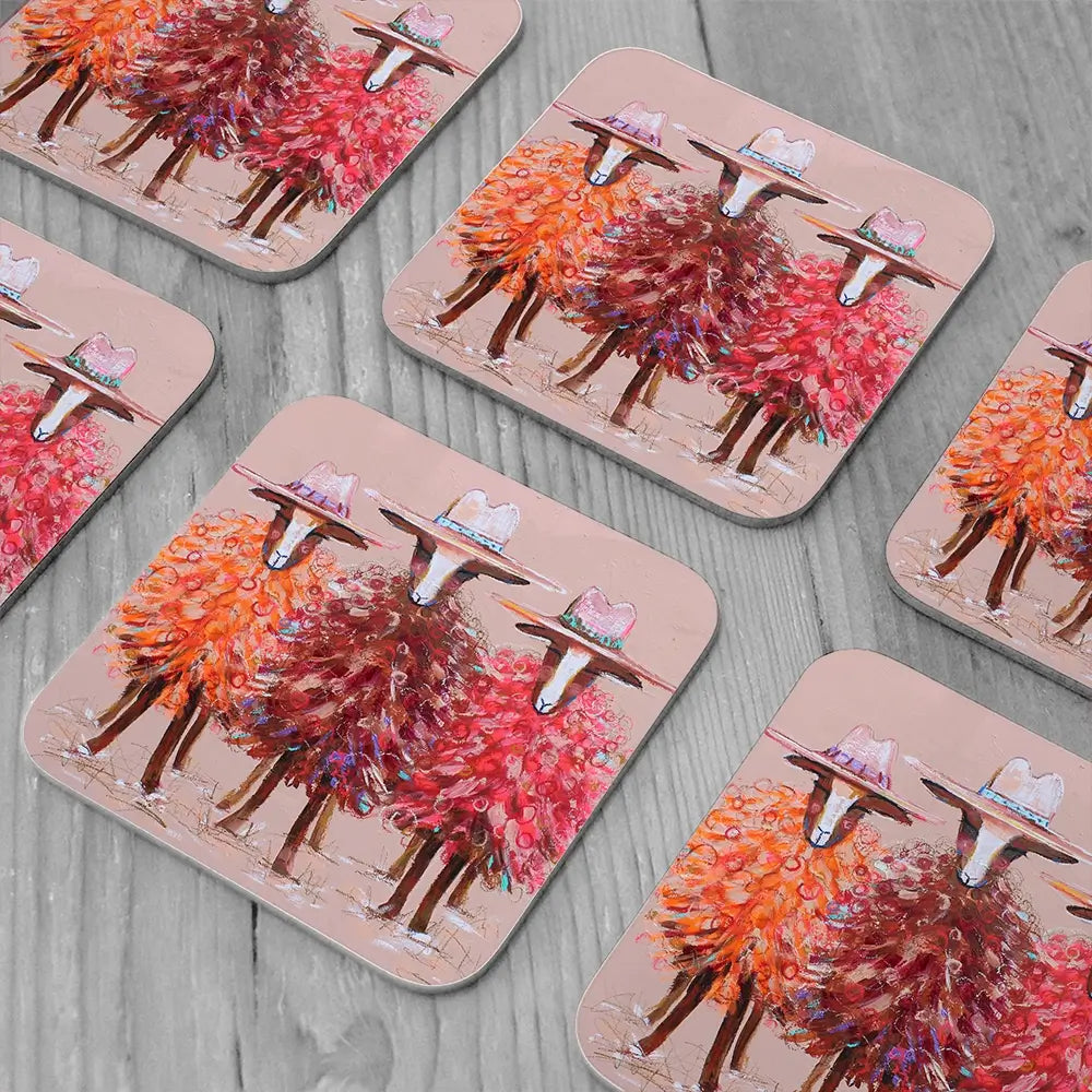 Three Sheep Coaster Set Three Sheep Coaster Set wall art product Studio Paint-Ing