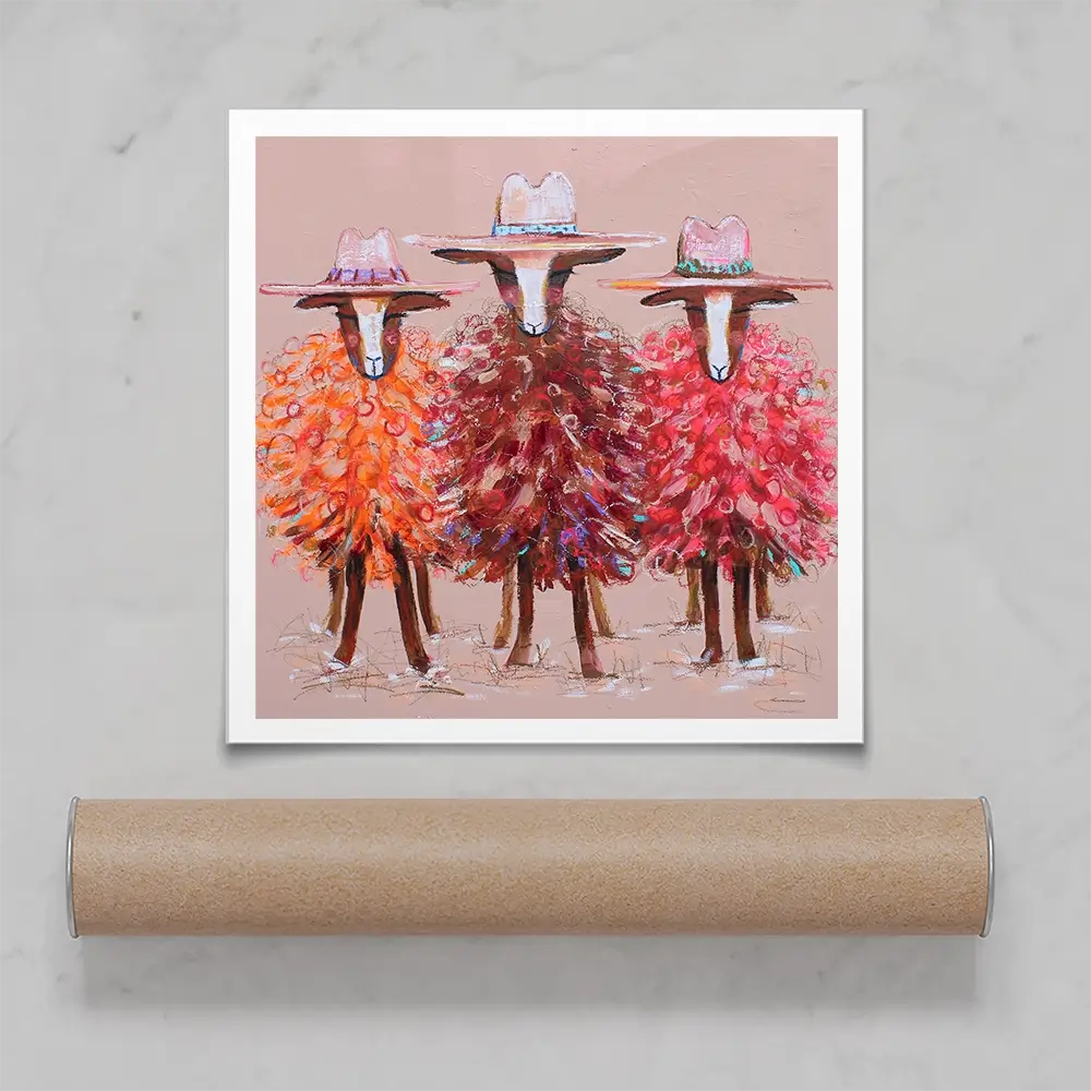Three Sheep Square Art Print Three Sheep Square Art Print wall art product Studio Paint-Ing
