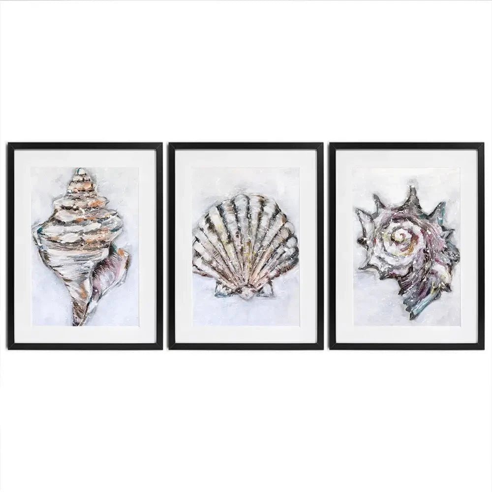 Three Shells Framed Art Print Trio Three Shells Framed Art Print Trio wall art product Nicola Jane Rowles