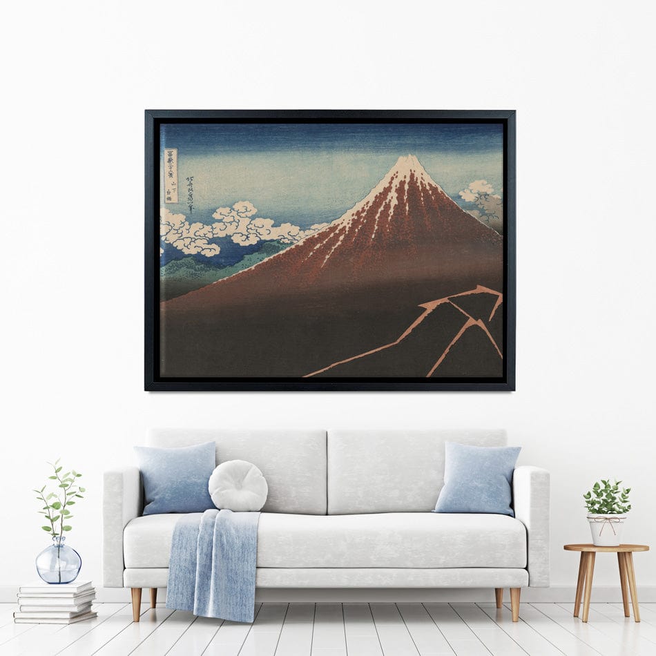 Thunderstorm Beneath The Summit Canvas Print wall art product Katsushika Hokusai